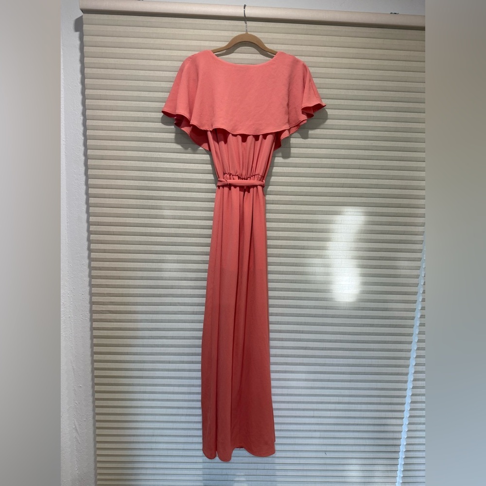 Vici Coral Wrap Maxi Dress with Tie Waist - Picture 4 of 6